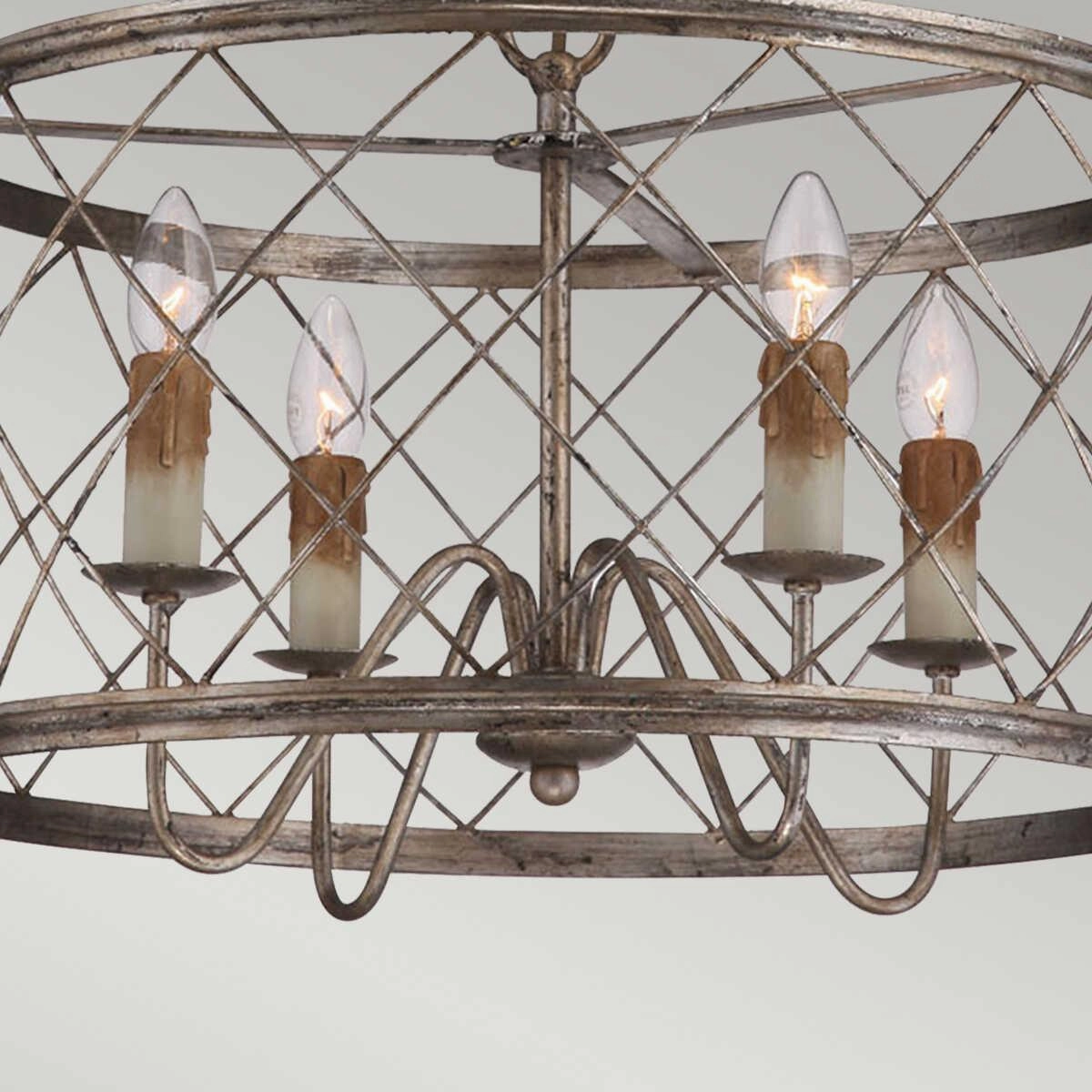 Quoizel Dury 4 Light Silver Pendant Chandelier