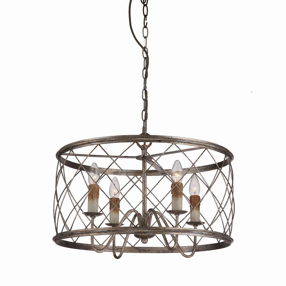 Quoizel Dury 4 Light Silver Pendant Chandelier minimalist ceiling light