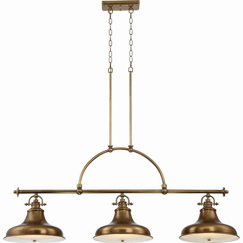 Quoizel Emery 3 Light Island Weathered Brass Chandelier minimalist ceiling light