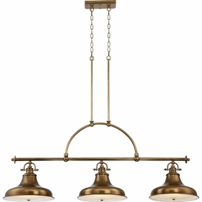 Quoizel Emery 3 Light Island Weathered Brass Chandelier minimalist ceiling light