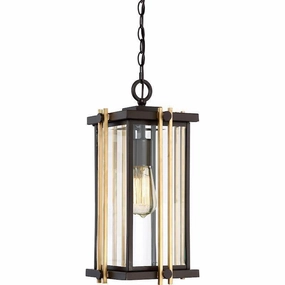 Quoizel Goldenrod Bronze & Gold Outdoor Pendant Light outdoor wall lamp