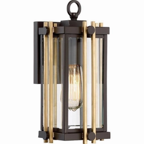 Quoizel Goldenrod Small Steel & Gold Outdoor Wall Light outdoor wall lamp