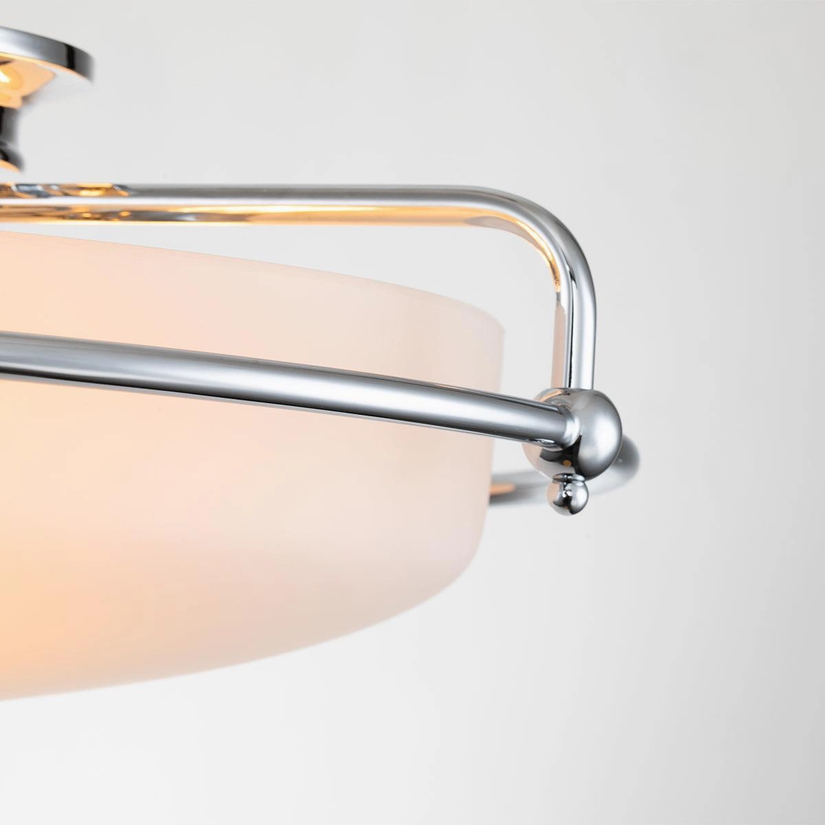 Quoizel Griffin 3 Light Frosted Glass Chrome Ceiling Flush