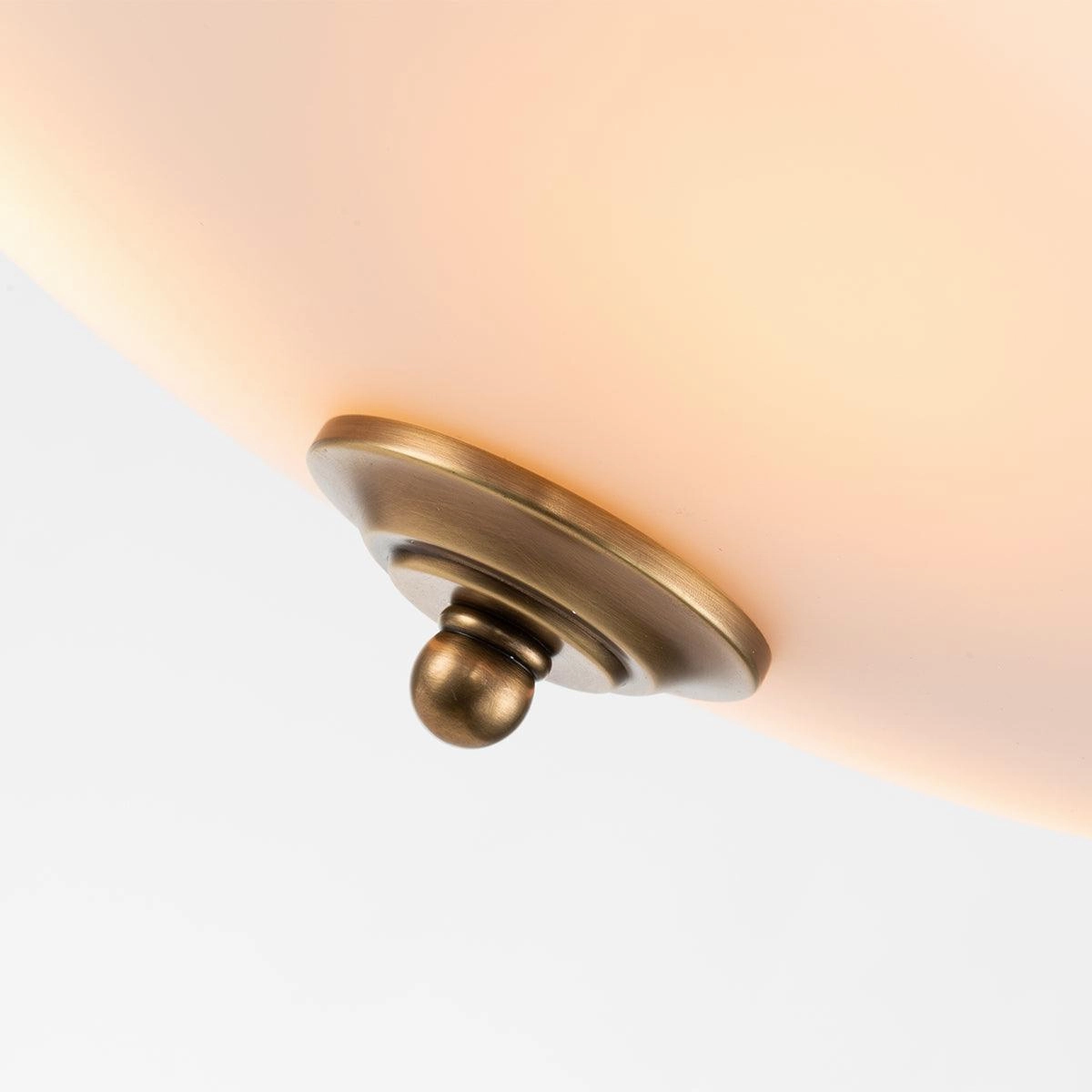 Quoizel Griffin 3 Light Frosted Glass Weathered Brass Flush