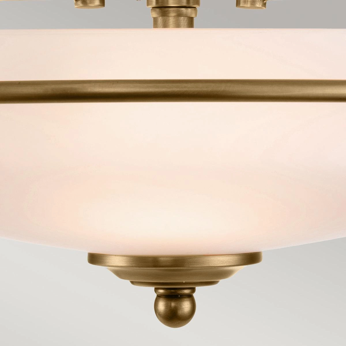 Quoizel Griffin 3 Light Frosted Glass Weathered Brass Flush