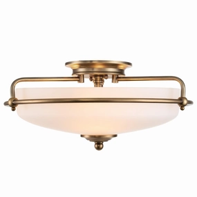 Quoizel Griffin 3 Light Frosted Glass Weathered Brass Flush simple ceiling design light