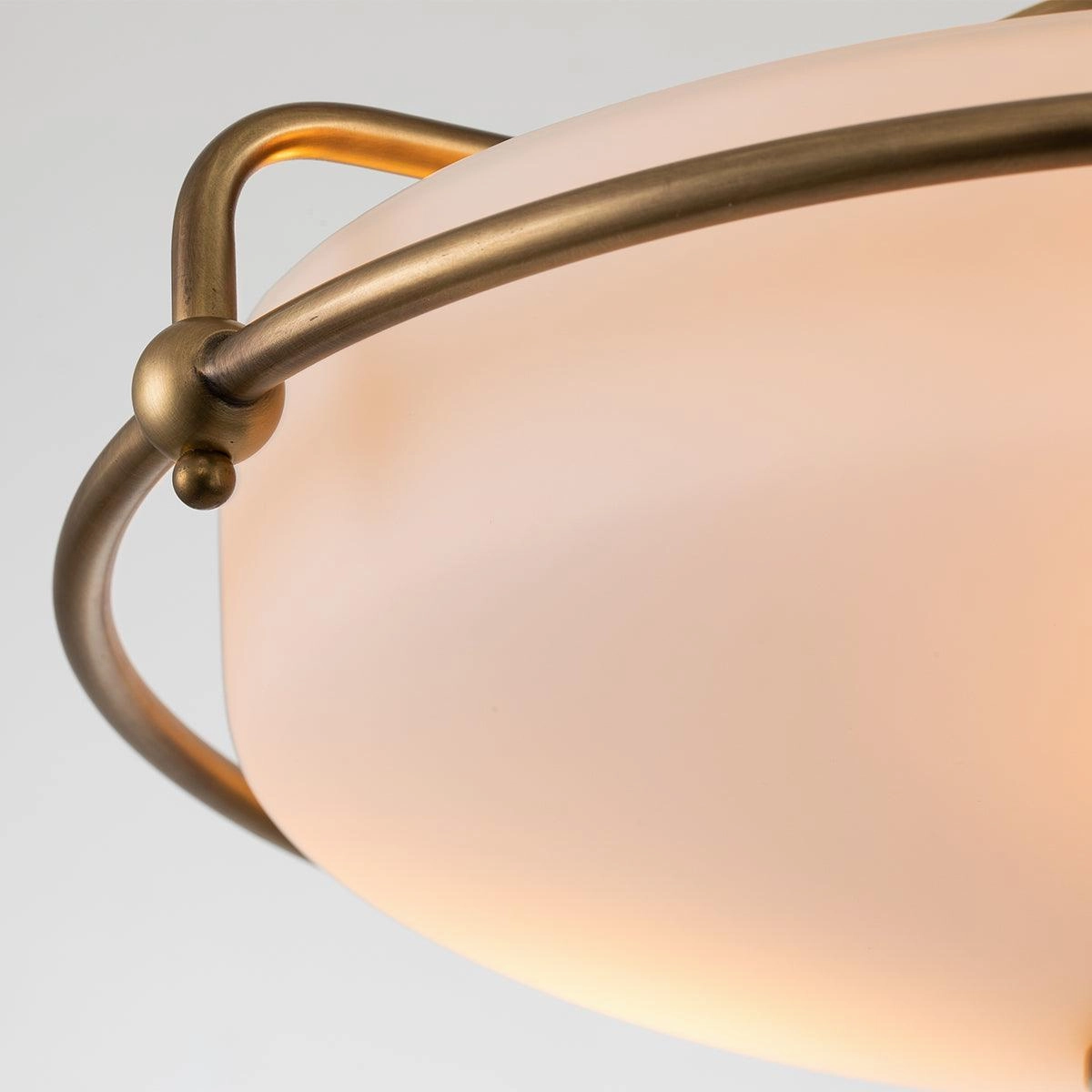Quoizel Griffin 3 Light Frosted Glass Weathered Brass Flush