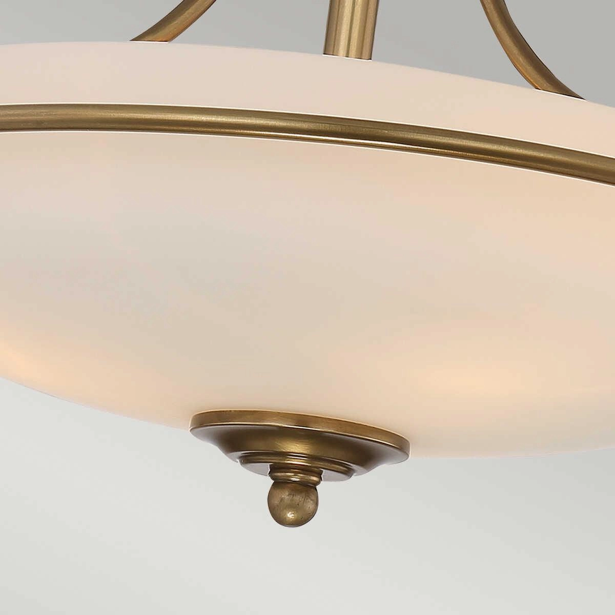 Quoizel Griffin 3 Light Semi-Flush Brass Ceiling Light