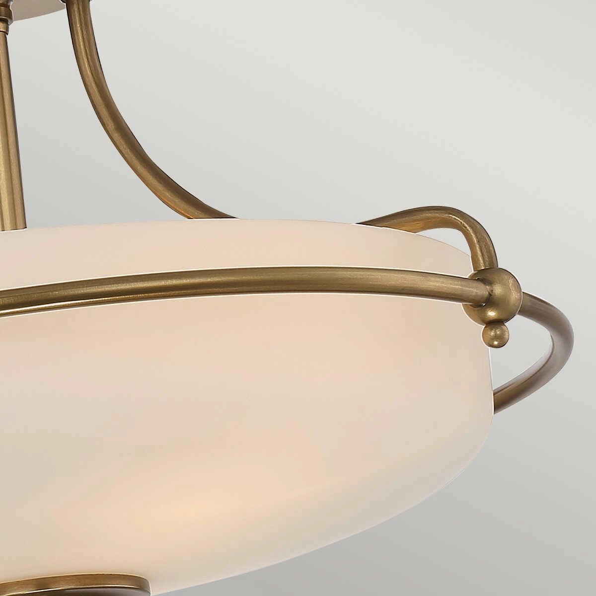 Quoizel Griffin 3 Light Semi-Flush Brass Ceiling Light