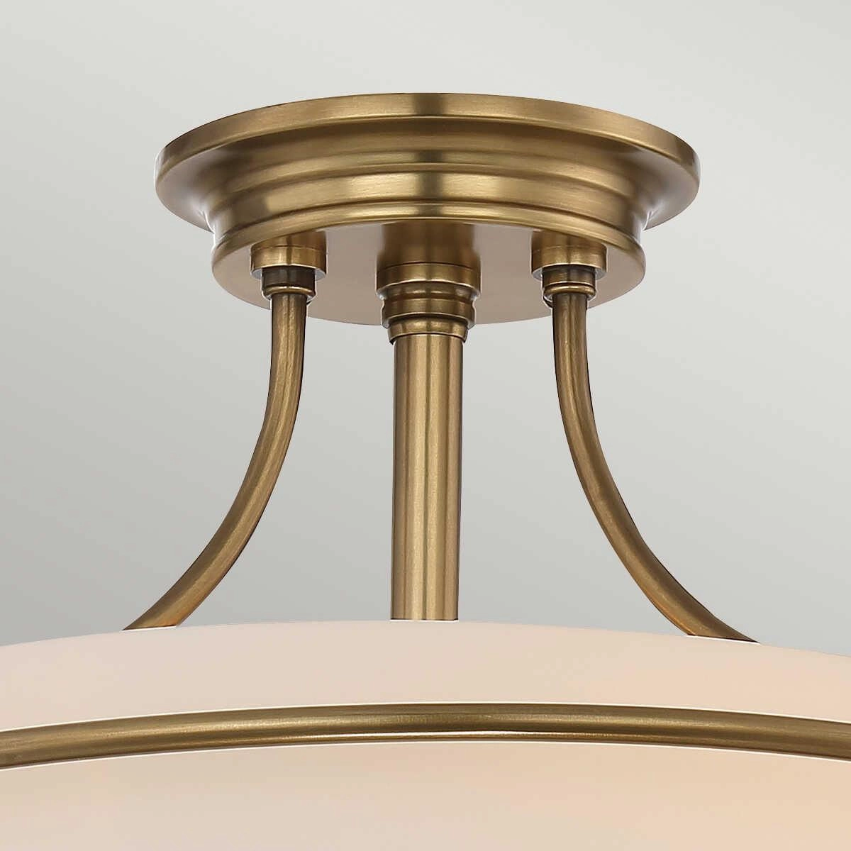 Quoizel Griffin 3 Light Semi-Flush Brass Ceiling Light