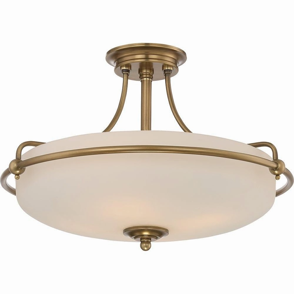 Quoizel Griffin 4 Light Semi-Flush Brass Ceiling Light simple ceiling design light