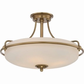 Quoizel Griffin 4 Light Semi-Flush Brass Ceiling Light simple ceiling design light