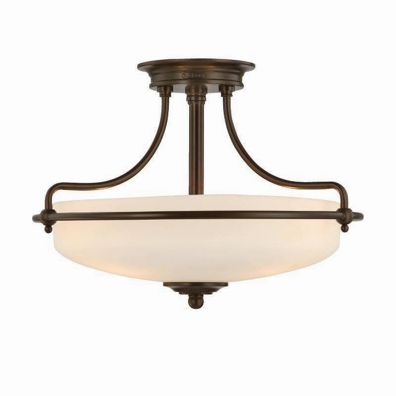 Quoizel Griffin Bronze 3 Light Art Deco Ceiling Semi Flush simple ceiling design light