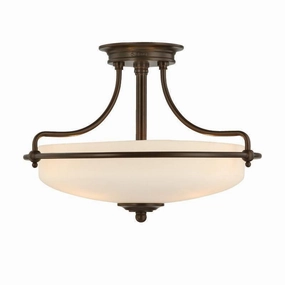 Quoizel Griffin Bronze 3 Light Art Deco Ceiling Semi Flush simple ceiling design light