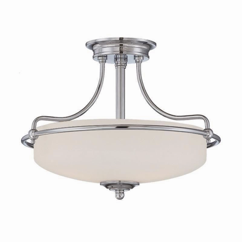 Quoizel Griffin Chrome 3 Light Art Deco Ceiling Semi Flush simple ceiling design light