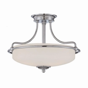 Quoizel Griffin Chrome 3 Light Art Deco Ceiling Semi Flush simple ceiling design light