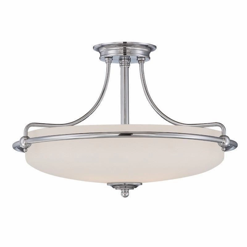 Quoizel Griffin Chrome 4 Light Art Deco Ceiling Semi Flush simple ceiling design light