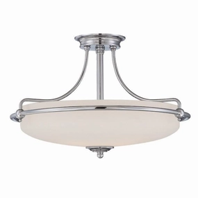 Quoizel Griffin Chrome 4 Light Art Deco Ceiling Semi Flush simple ceiling design light