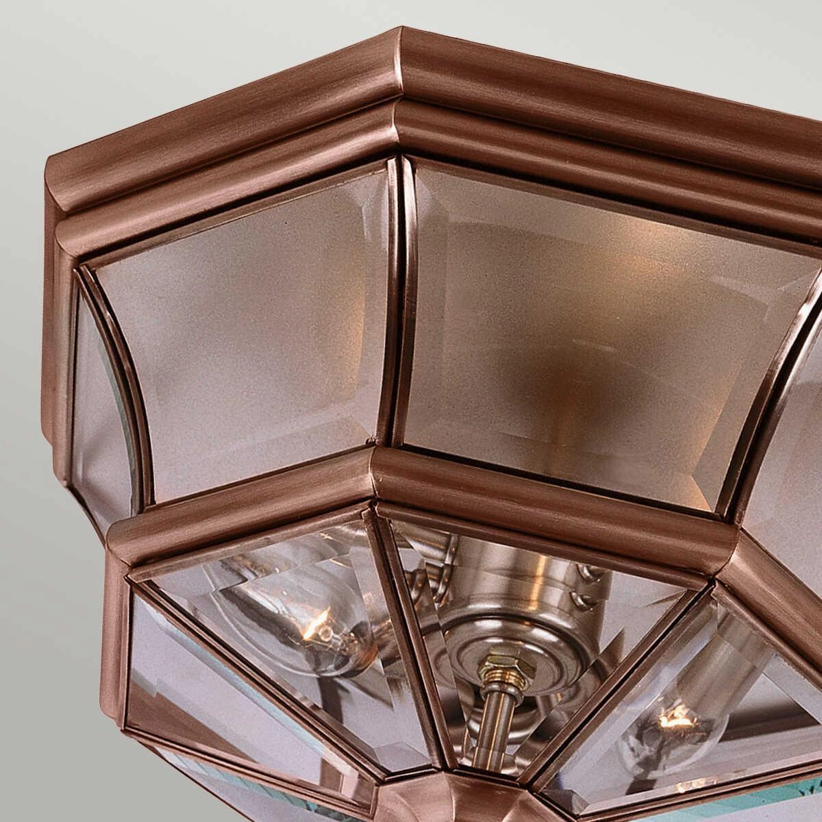 Quoizel Newbury Aged Copper Outdoor Porch Ceiling  Light