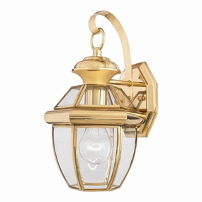 Quoizel Newbury Polished Brass Small Outdoor Wall Light outdoor wall lamp
