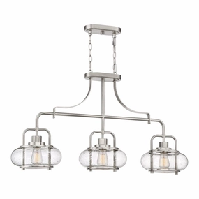 Quoizel Trilogy 3 Light Island Brushed Nickel Pendant minimalist ceiling light