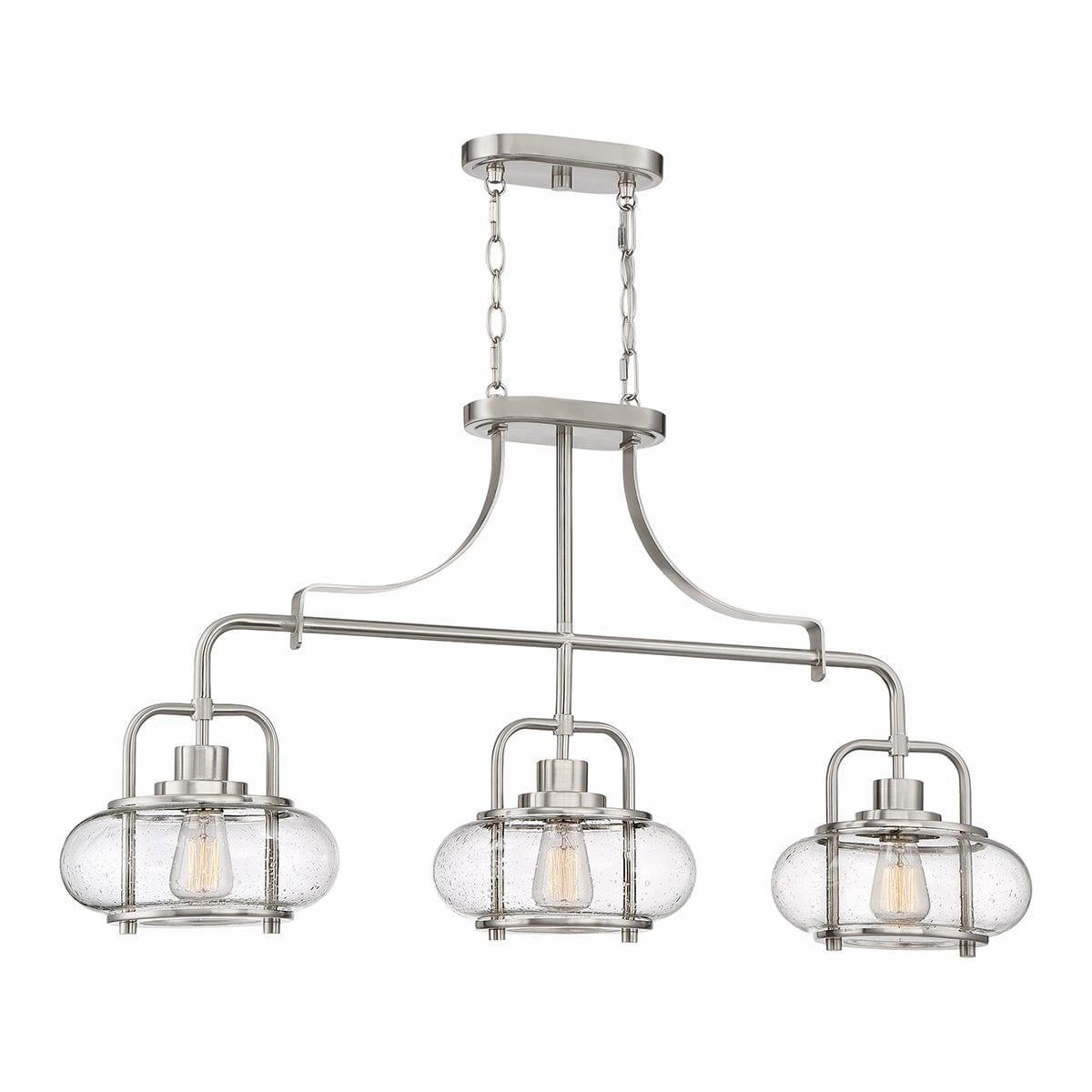 Quoizel Trilogy 3 Light Island Brushed Nickel Pendant minimalist ceiling light
