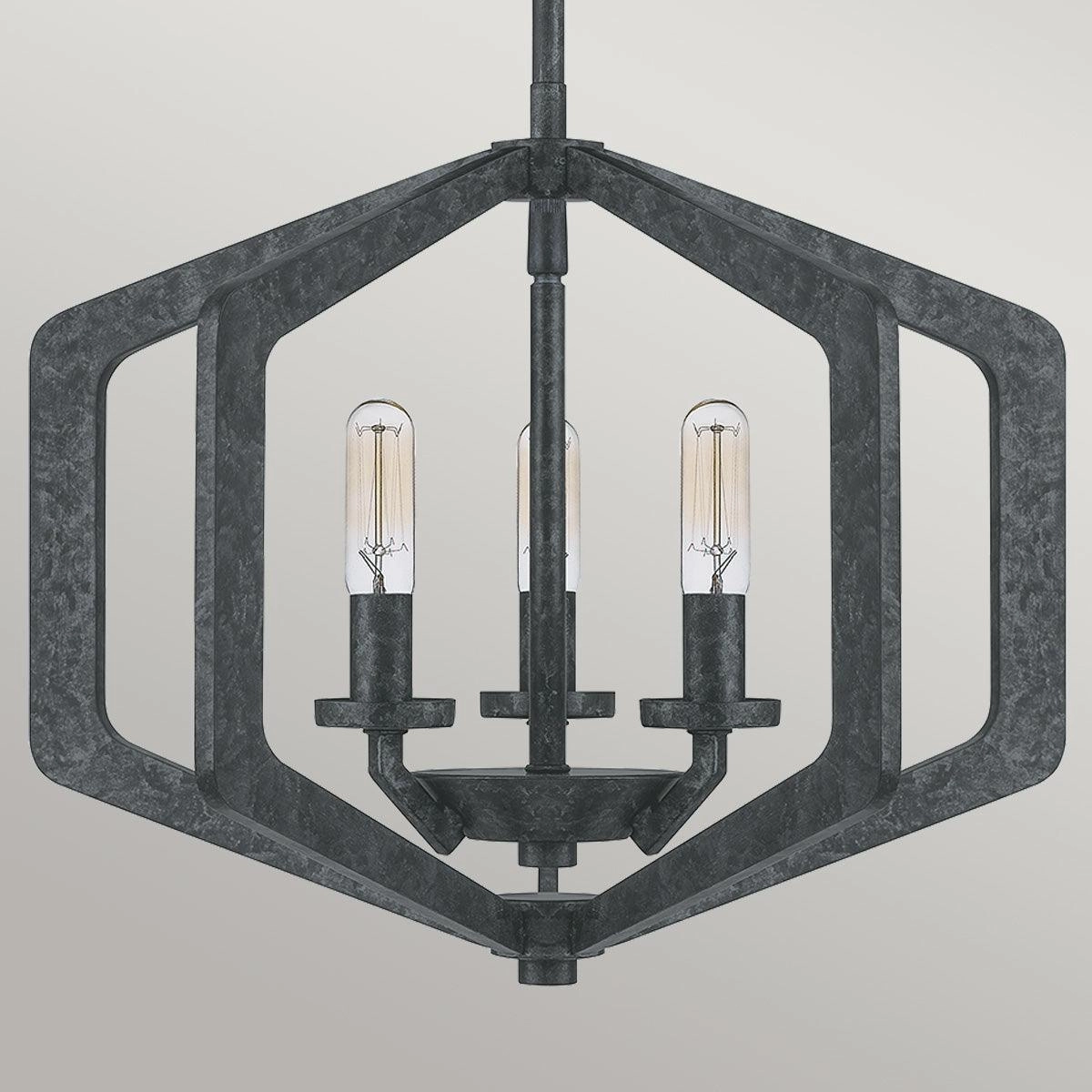 Quoizel Vanguard 3 Light Black Pendant