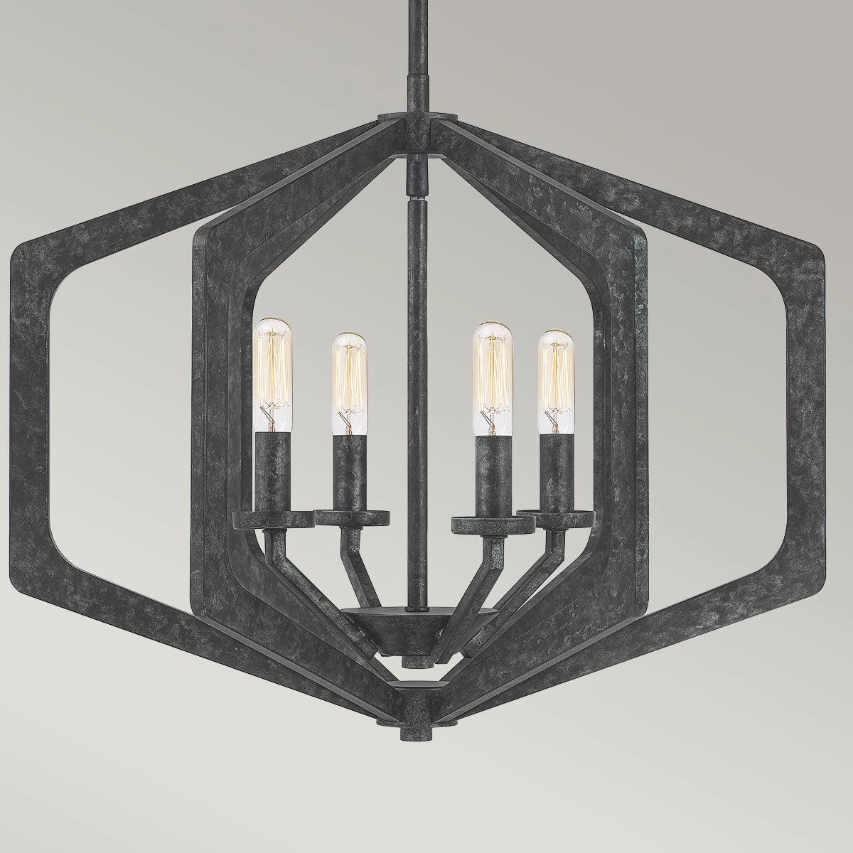 Quoizel Vanguard 4 Light Black Ceiling Pendant