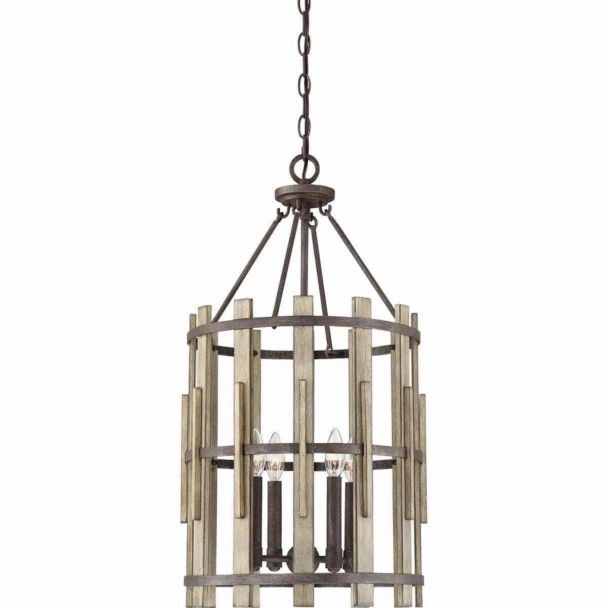 Quoizel Wood Hollow 4 Light Black Chandelier minimalist ceiling light