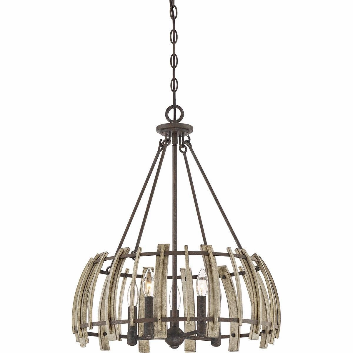 Quoizel Wood Hollow 5 Light Black Pendant Ceiling Light minimalist ceiling light