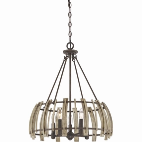 Quoizel Wood Hollow 5 Light Black Pendant Ceiling Light minimalist ceiling light