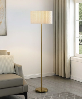 Ramiro Drum Shade Floor Lamp Gold mini decorative bulb