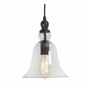 Randers 1 Light Black Pendant Ceiling Light - Glass Shade modern ceiling lamp