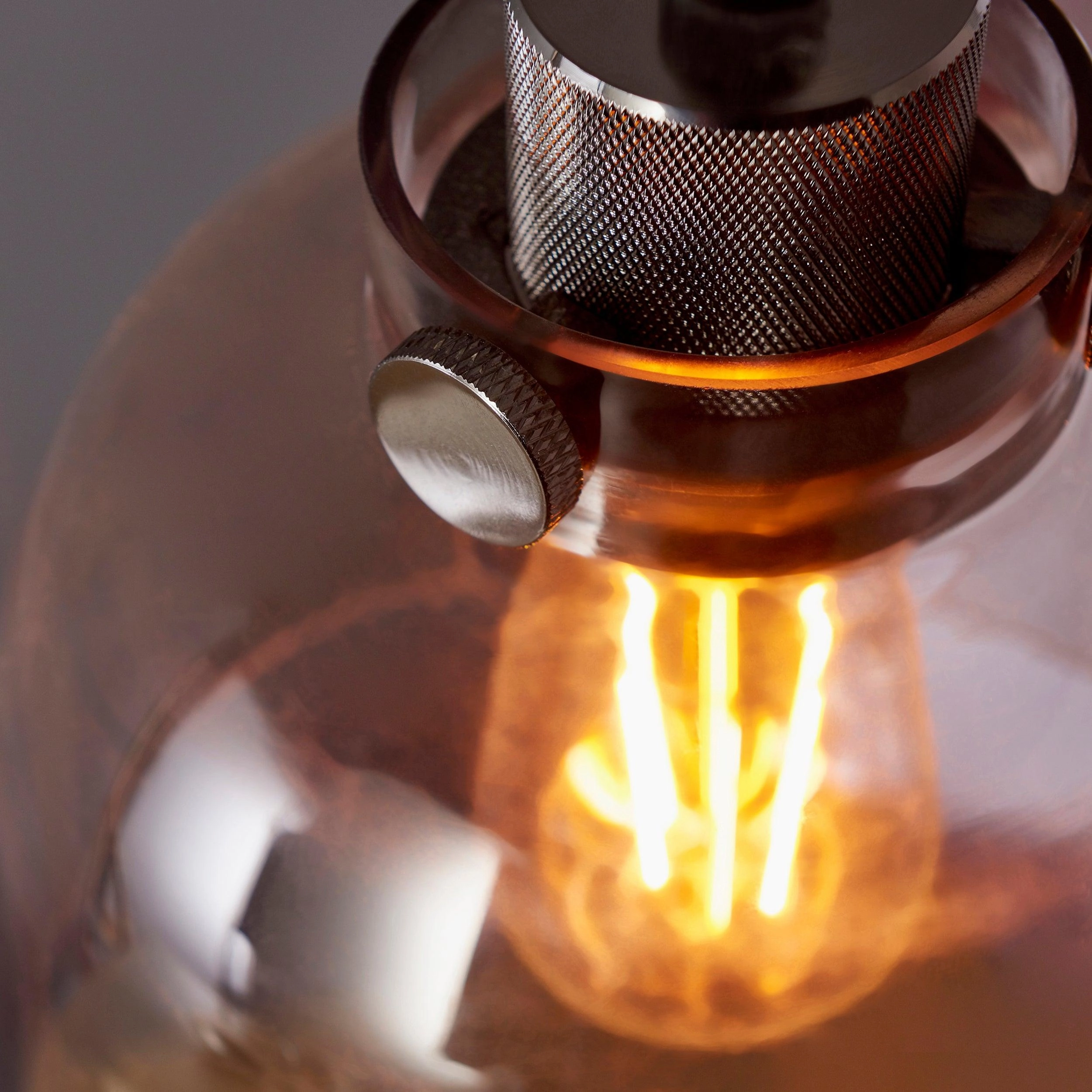 Reading Black Chrome Pendant - Tinted Glass Shade
