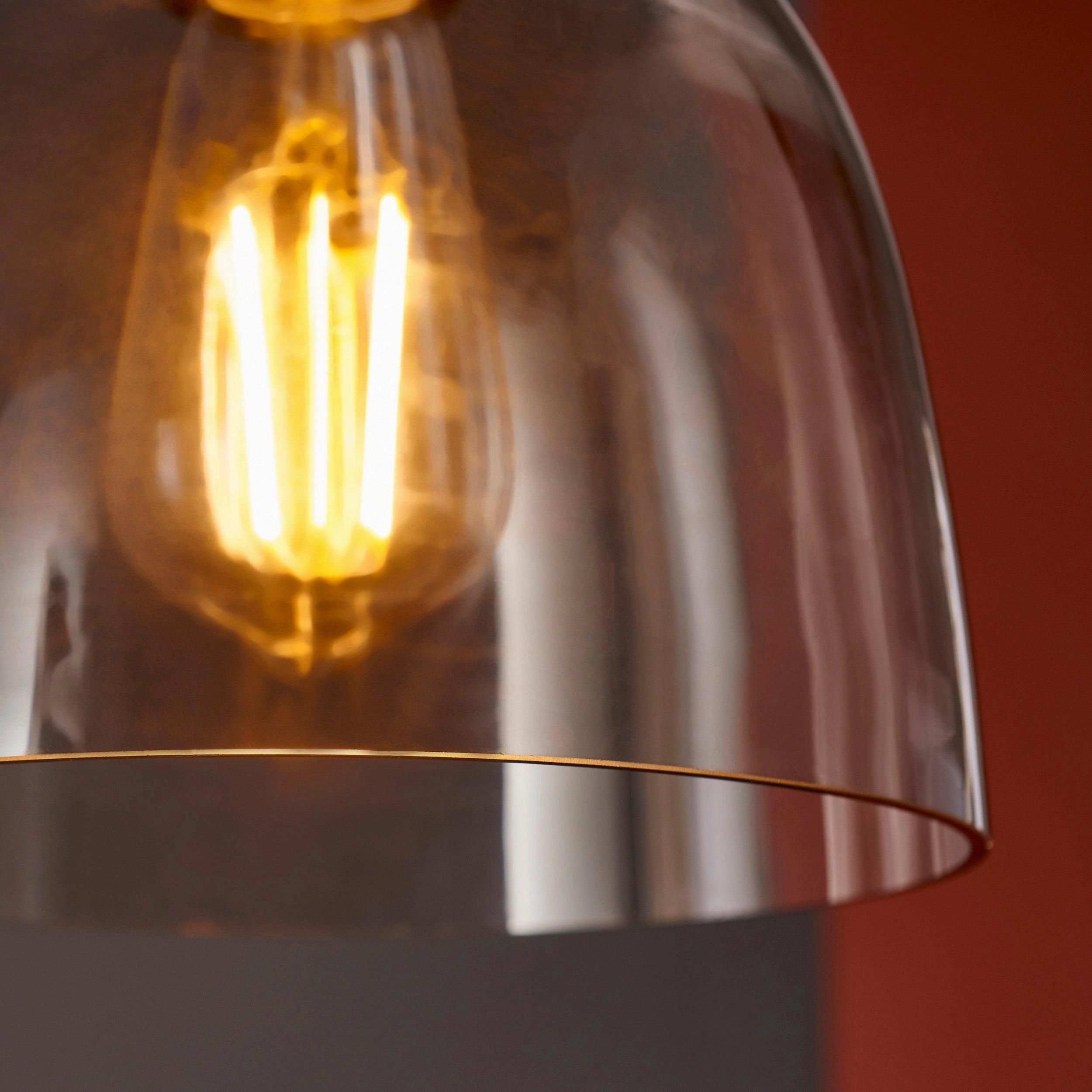 Reading Black Chrome Pendant - Tinted Glass Shade