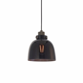 Reading Black Chrome Pendant With Black Tinted Glass Shade minimalist ceiling light