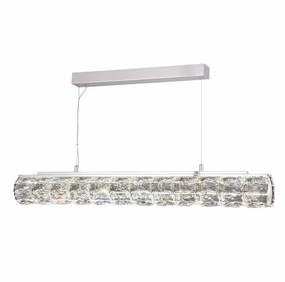 Remy 32w LED Chrome & Hexagonal Crystal Ceiling Pendant minimalist ceiling light
