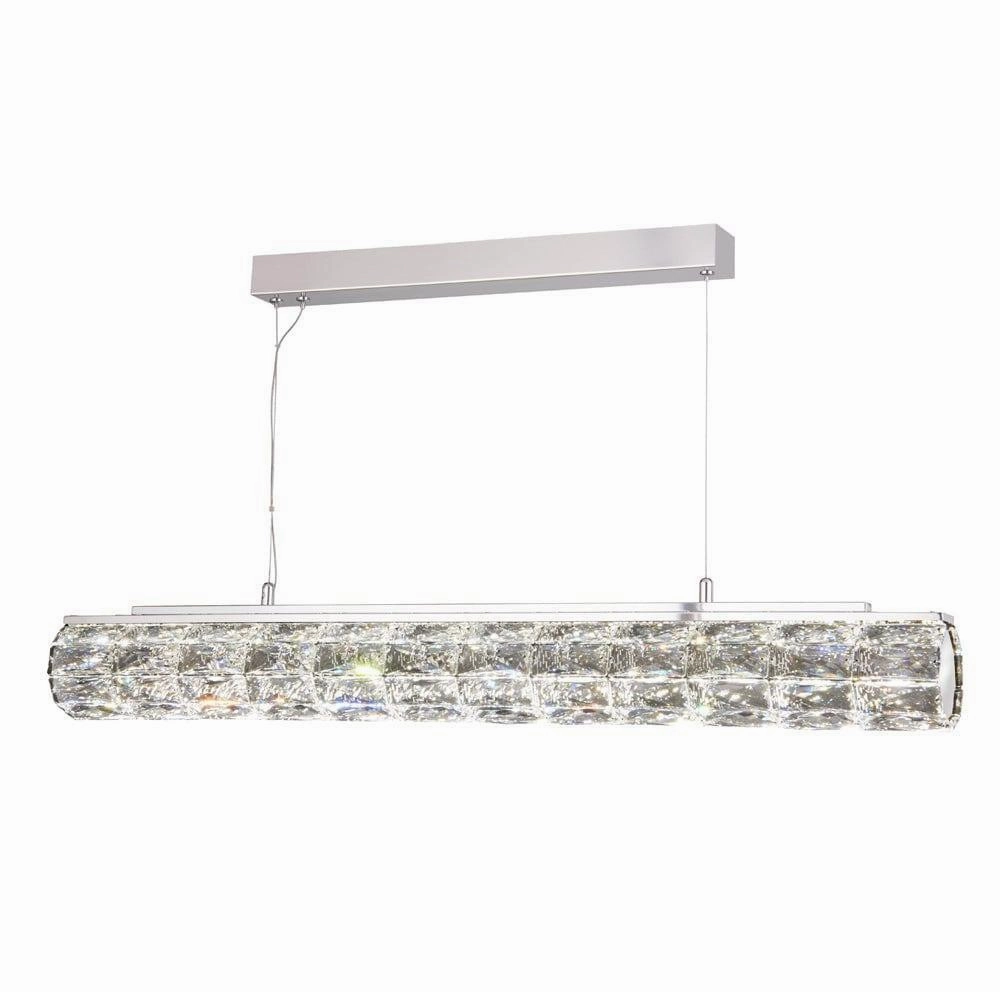 Remy 32w LED Chrome & Hexagonal Crystal Ceiling Pendant minimalist ceiling light