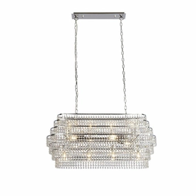Ren 12 Light Chrome Ceiling Pendant With Hanging Crystals minimalist ceiling light