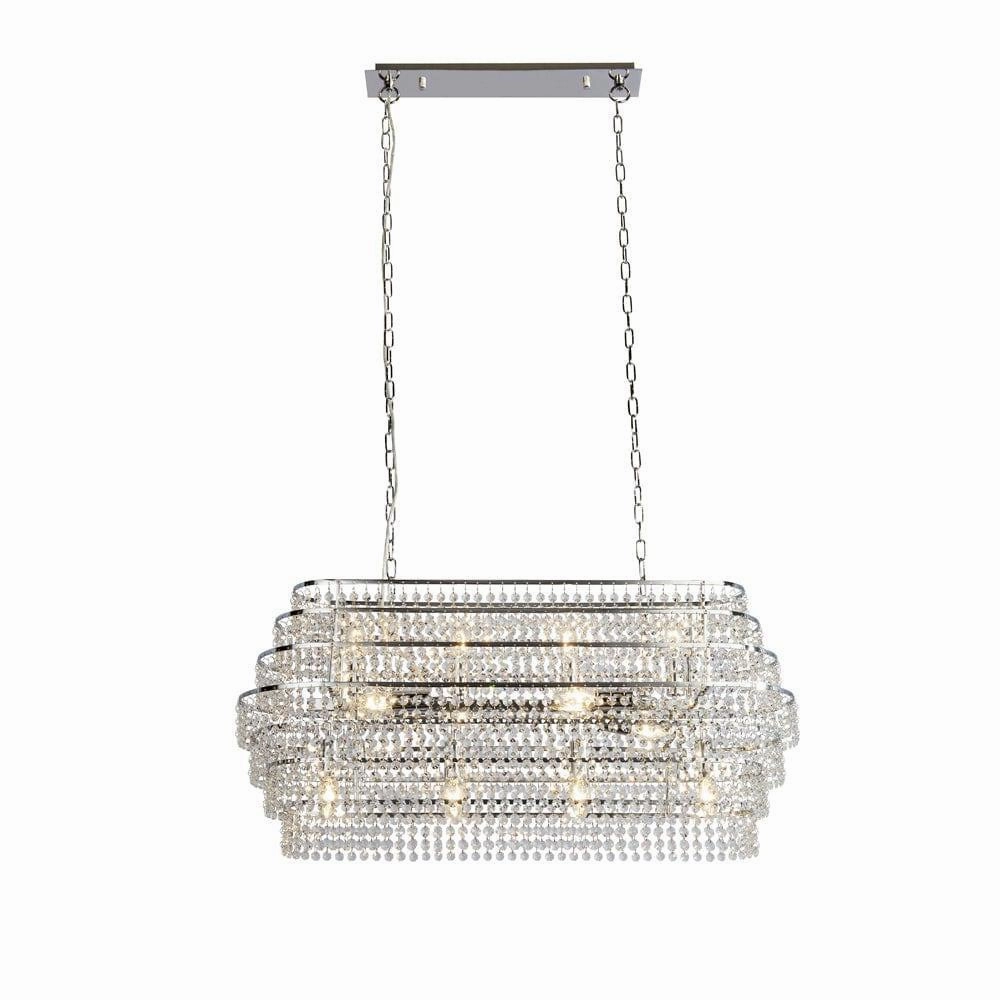 Ren 12 Light Chrome Ceiling Pendant With Hanging Crystals minimalist ceiling light