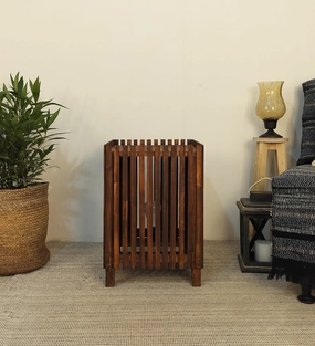 Renard Wooden Floor Lamp with Brown Base and Jute Fabric Lampshade (BULB NOT INCLUDED) garden LED light