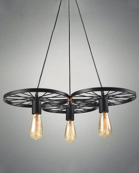 Retro Decorative Wheel Hanging Vintage Industrial Pendants contemporary ceiling fixture