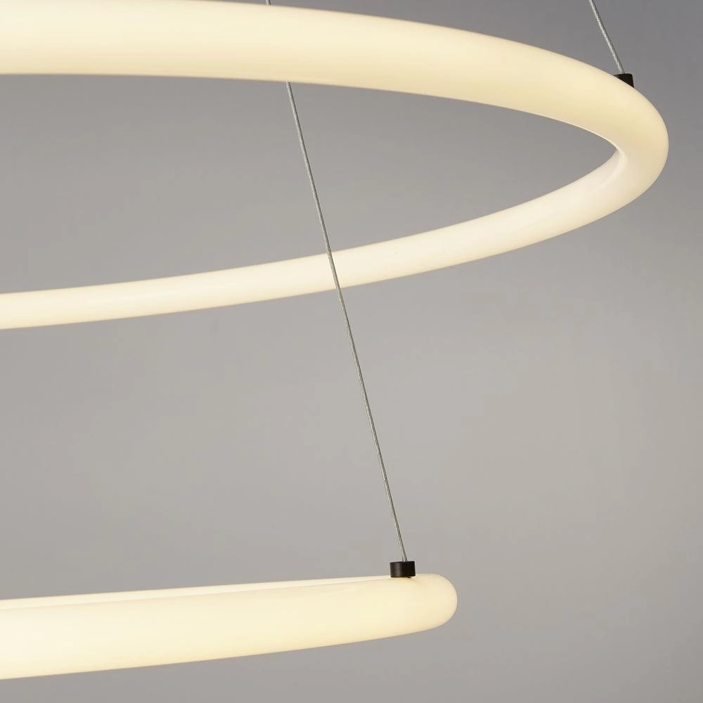 Revolve 2 Light LED Opal Tubed Ring Pendant Searchlight