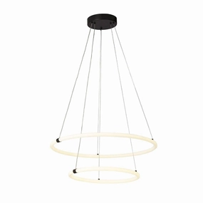 Revolve 2 Light LED Opal Tubed Ring Pendant Searchlight minimalist ceiling light
