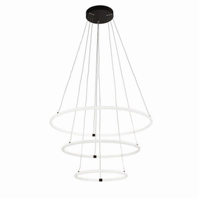 Revolve 3 Light LED Opal Tubed Ring Pendant Searchlight minimalist ceiling light