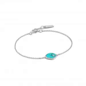 Rhodium Tidal Turquoise Bracelet B027-01H Ania Haie Jewellery