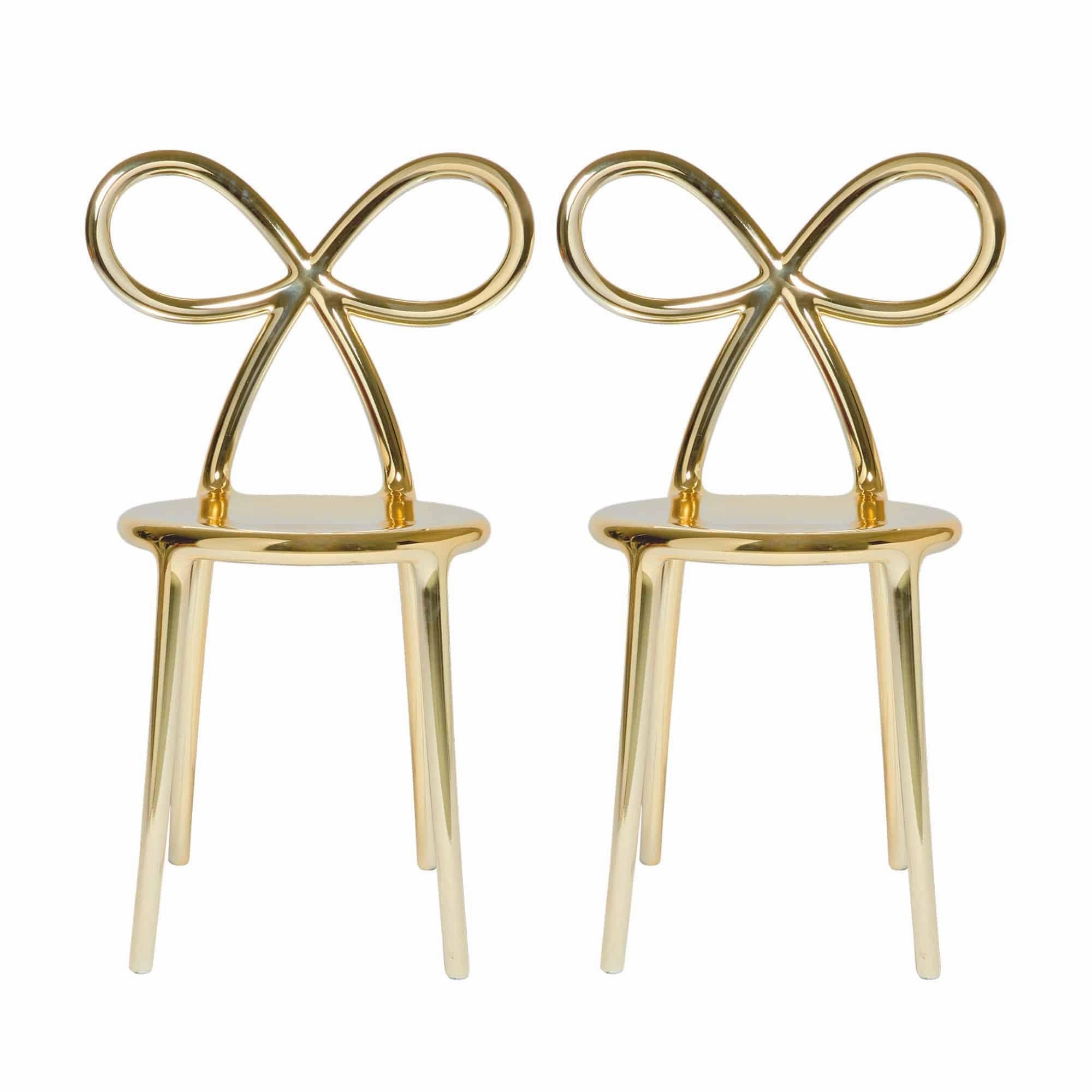 Ribbon Chair Metal Finish, Set of 2 pieces