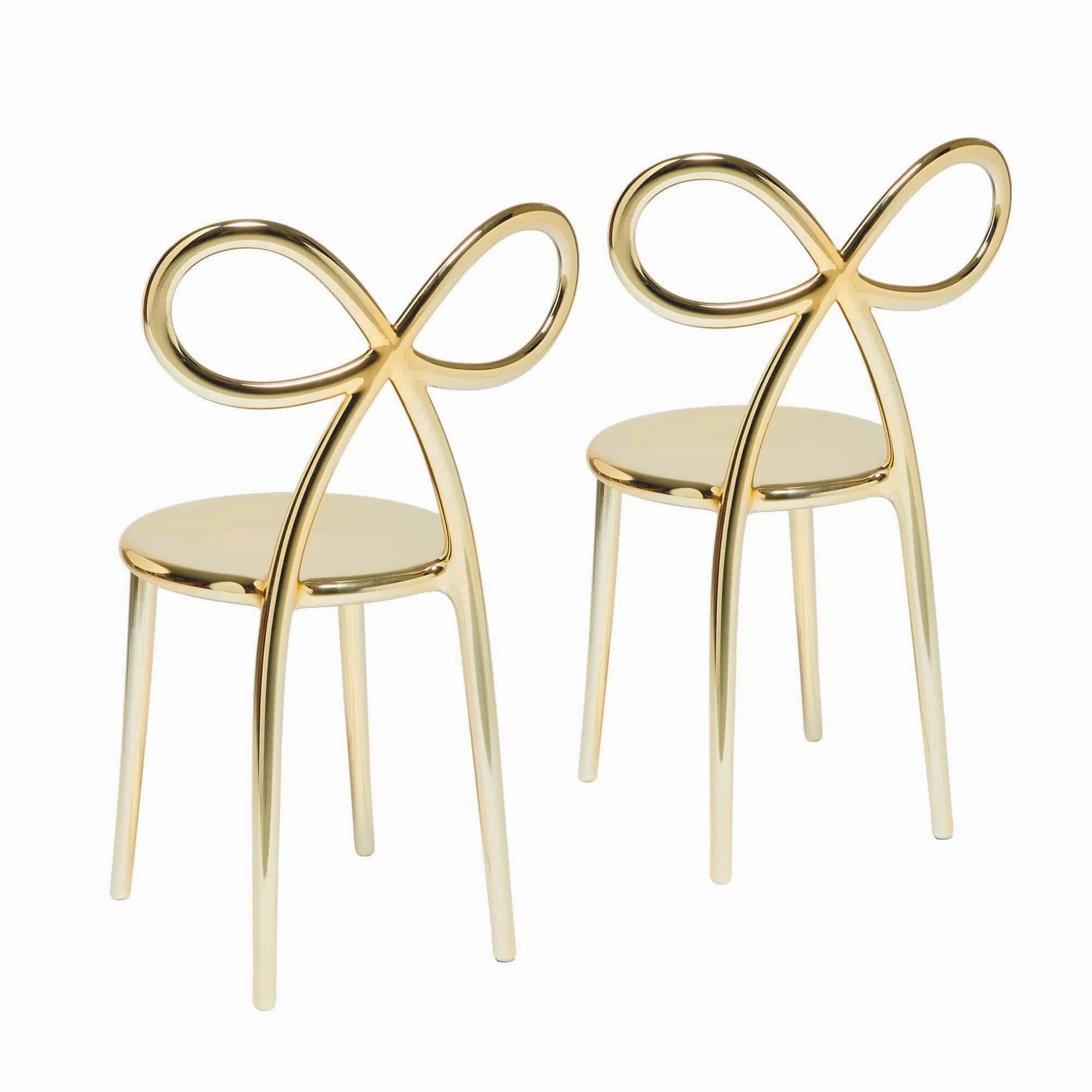 Ribbon Chair Metal Finish, Set of 2 pieces