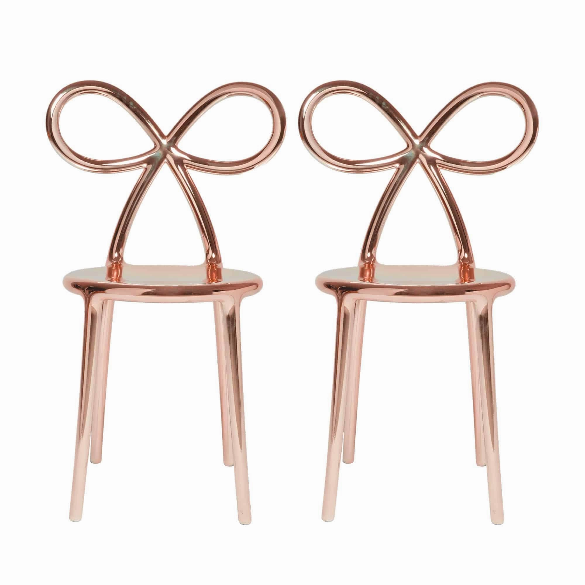 Ribbon Chair Metal Finish, Set of 2 pieces