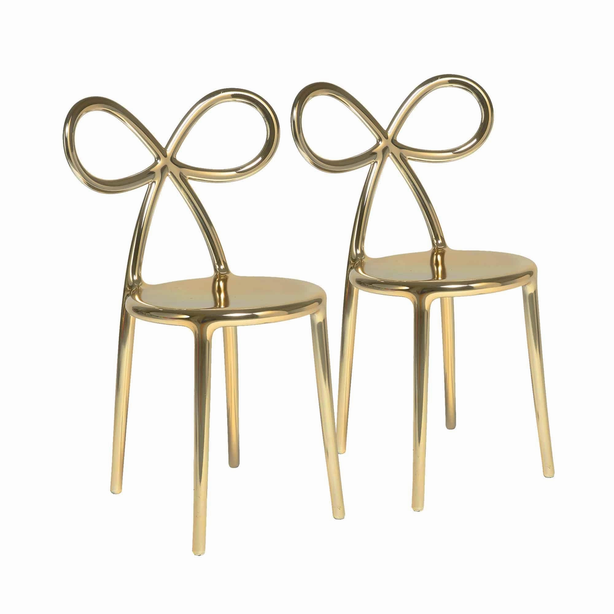 Ribbon Chair Metal Finish, Set of 2 pieces indoor ambient light